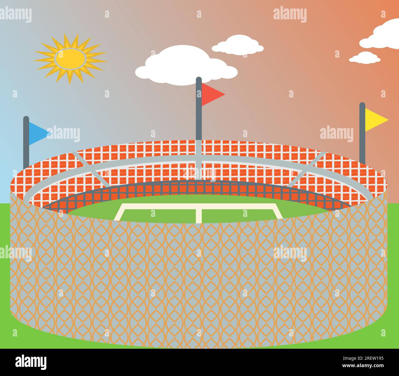 Foco de estadio de fútbol Stock Vector