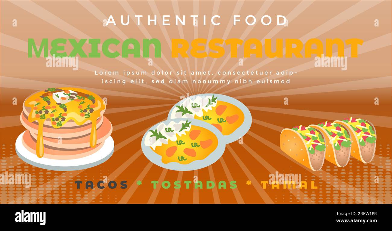 Latin american food banner design Stock Vector