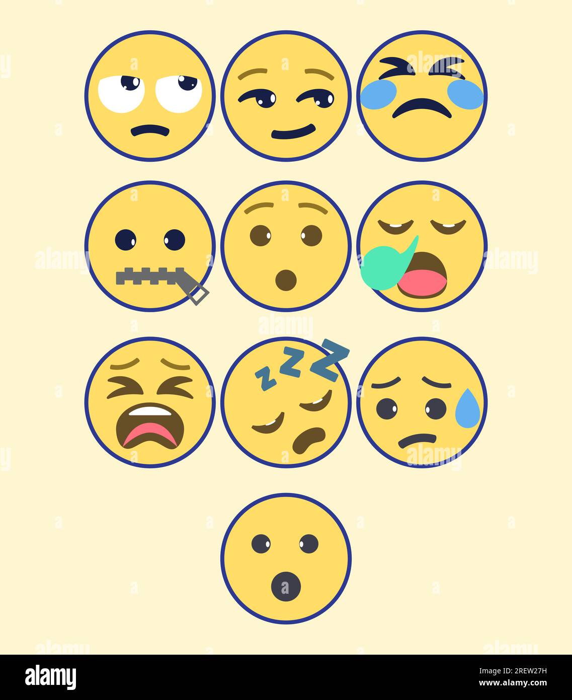 Iphone Whatsapp emojis. High quality emoticons isolated on a white background. Heart emoji set. Social media emojis. Yellow, simple, vector, Stock Vector