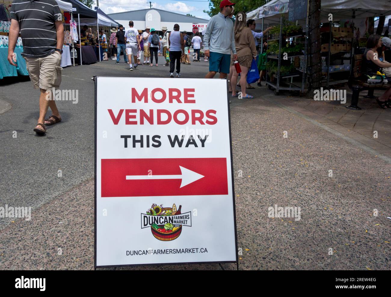 Sign at the farmer's market in Duncan, British Columbia, Canada Stock Photo