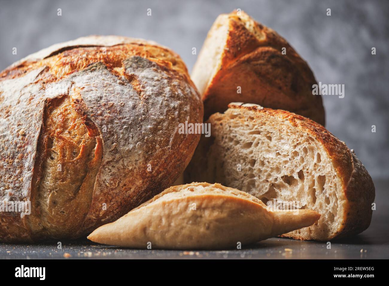 Organic sourdough breads with whole wheat flour Stock Photo Alamy