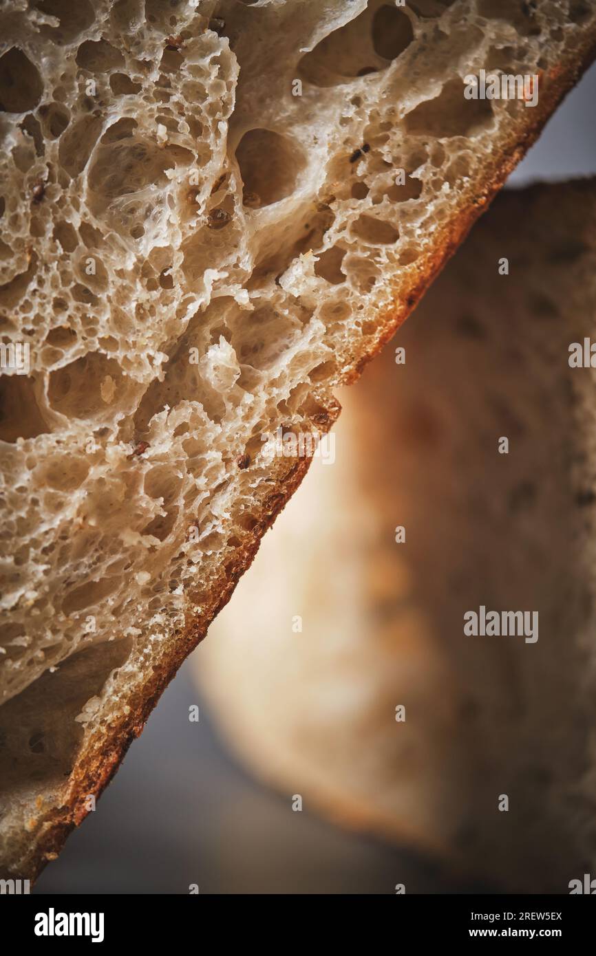 Organic sourdough bread crumb with whole wheat flour Stock Photo Alamy