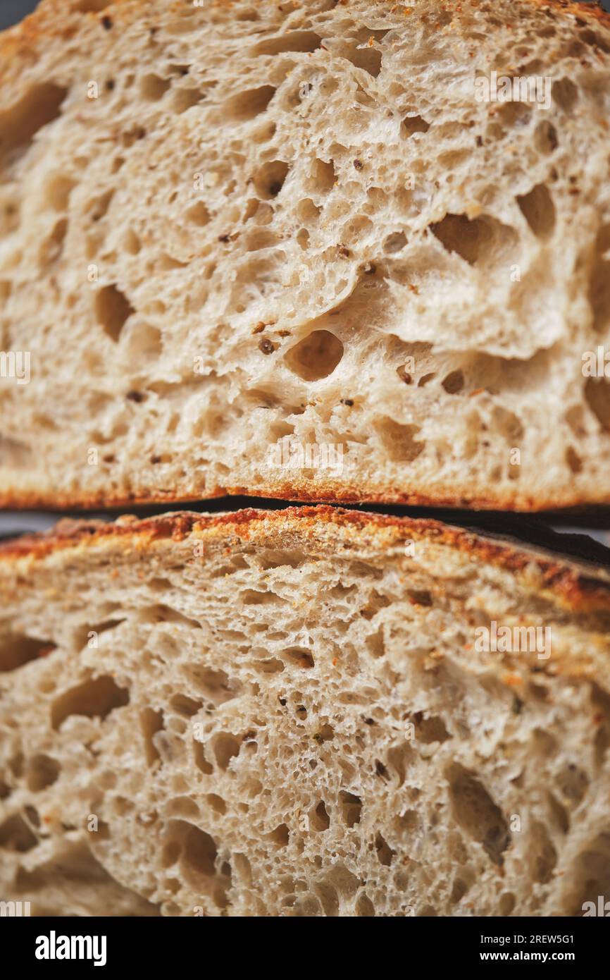 Organic sourdough bread crumb with whole wheat flour Stock Photo Alamy