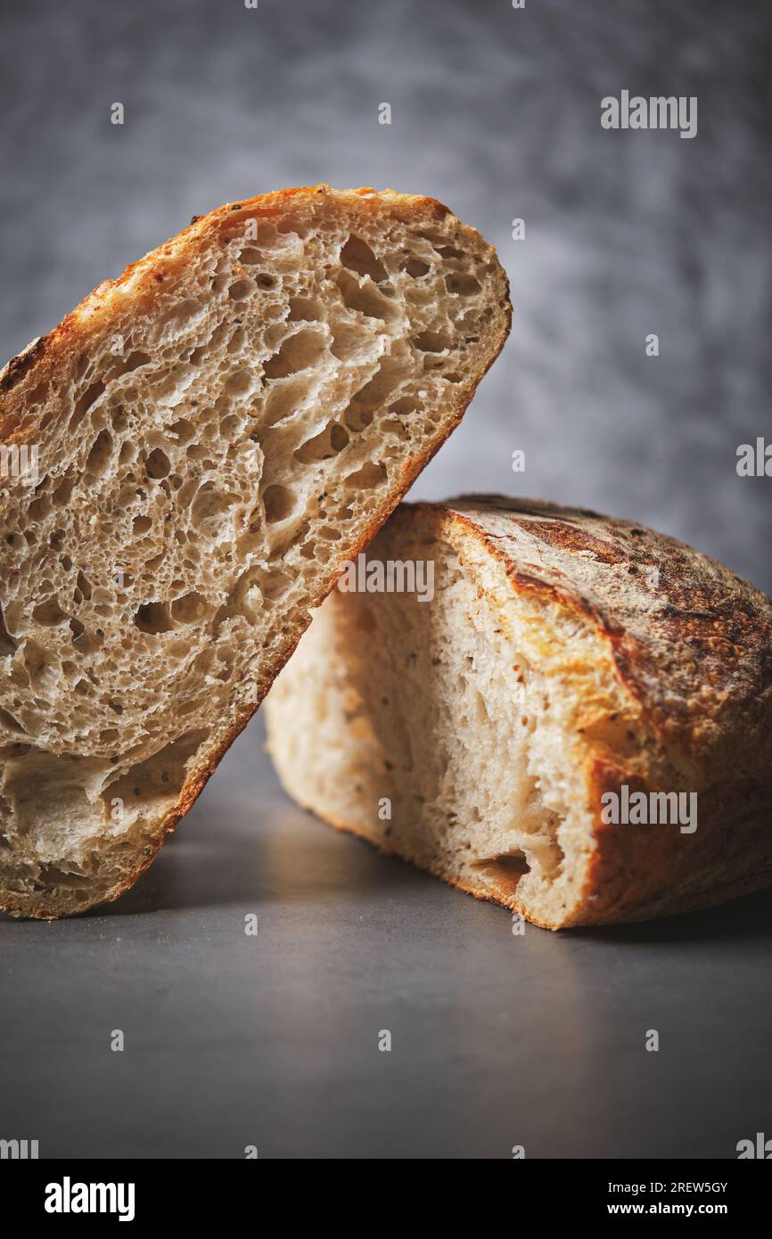Organic sourdough bread crumb with whole wheat flour Stock Photo Alamy