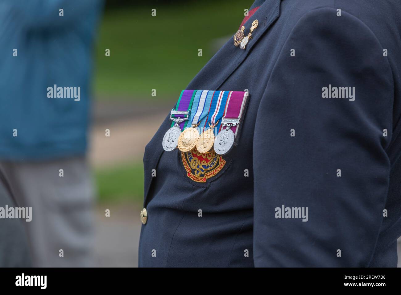 Military medals on a soldiers blazer with a Grenadier Guards