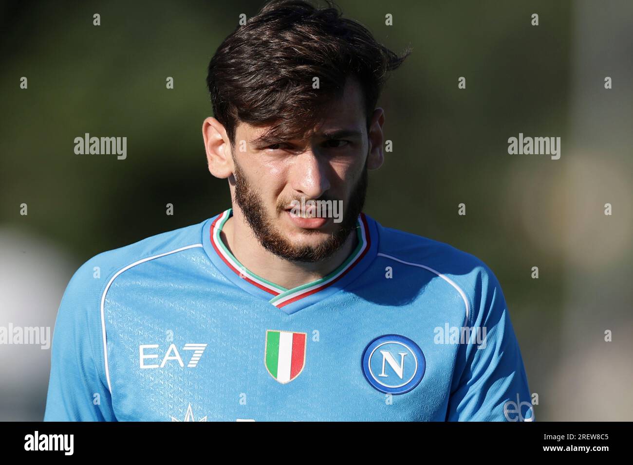 SSC Napoli’s forward Khvicha Kvaratskhelia looks during friendly match SSC Napoli vs Hatayspor SSC Napoli’s forward Khvicha Kvaratskhelia looks during friendly match SSC Napoli vs Hatayspor