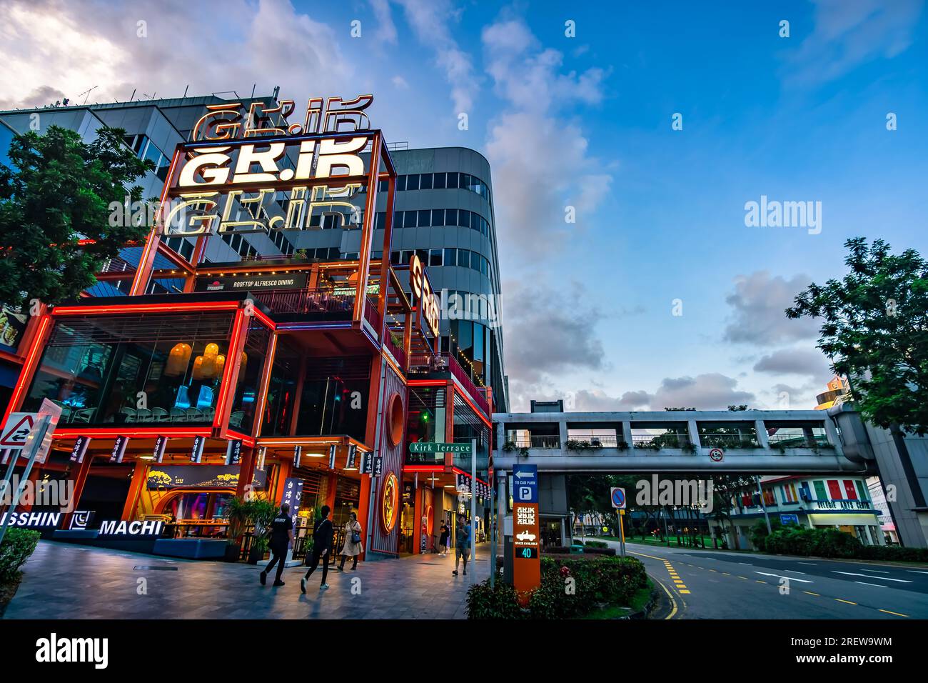 GR.iD mall In Dhoby Ghaut With Cyberpunk Vibes, Previously Known As PoMo along Selegie Road, Singapore. Stock Photo