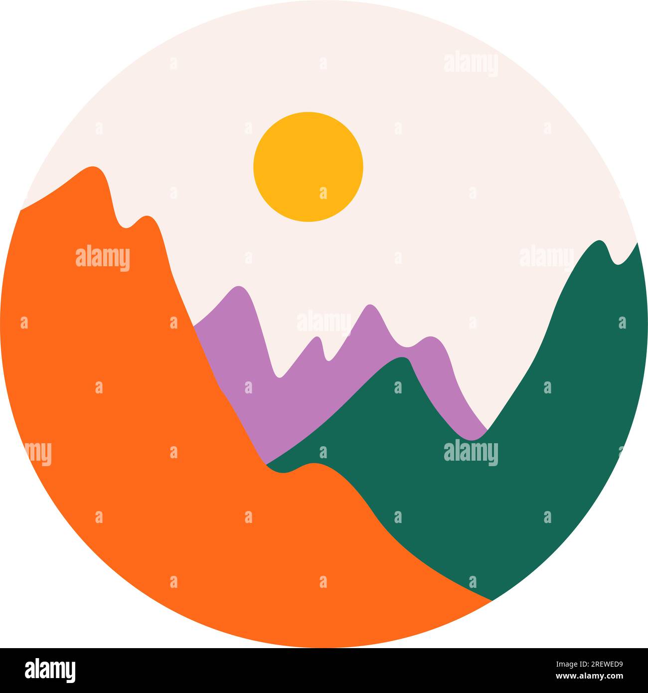Landscape and nature scenery, mountains and forest Stock Vector Image ...