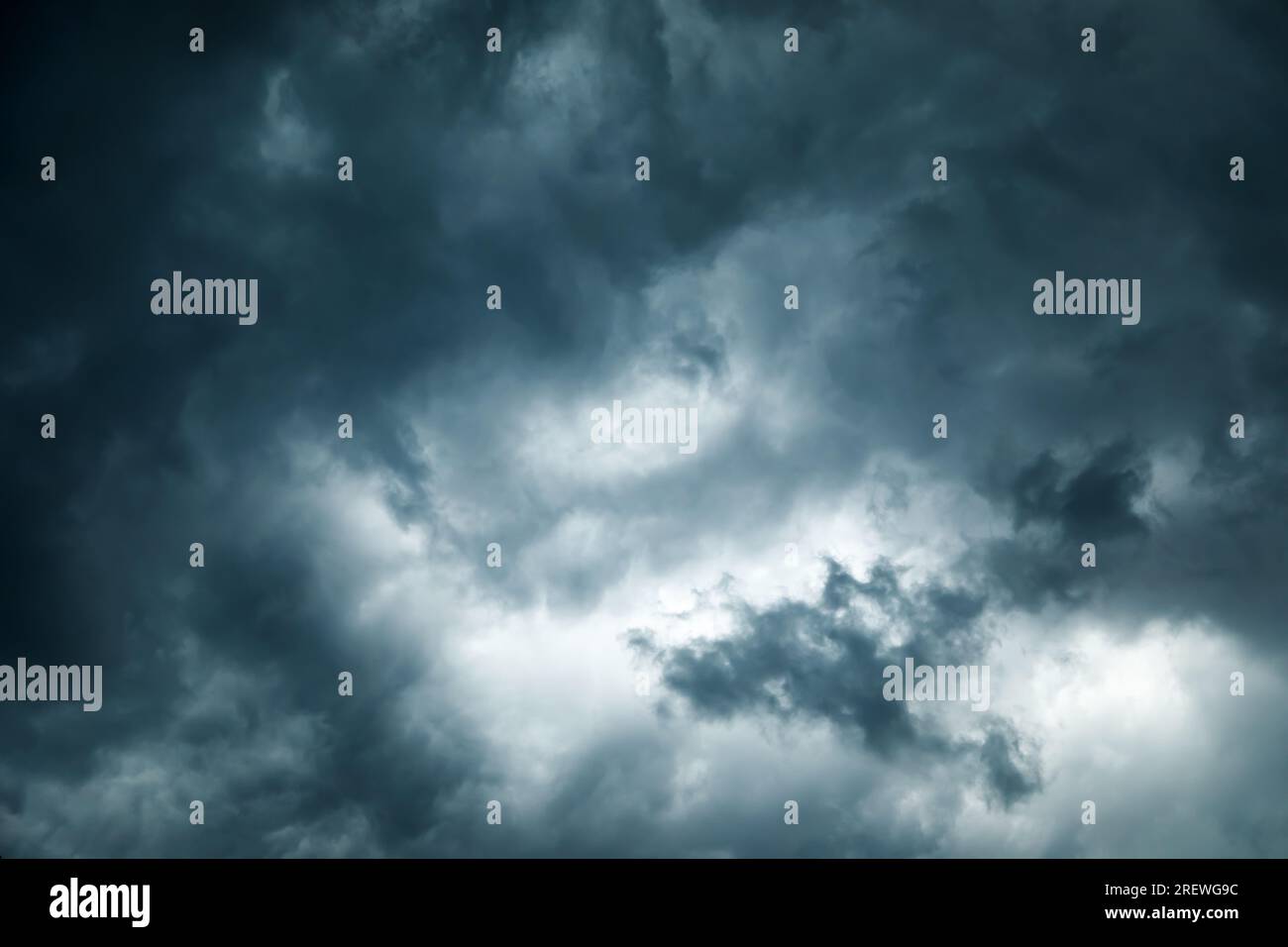 Sky. Dark stormy sky, thunderstorm and hurricane, clouds background Stock Photo
