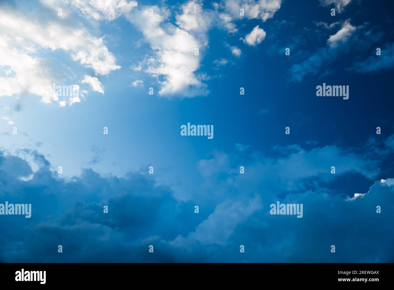 Sky clouds. Blue sky and white clouds background Stock Photo