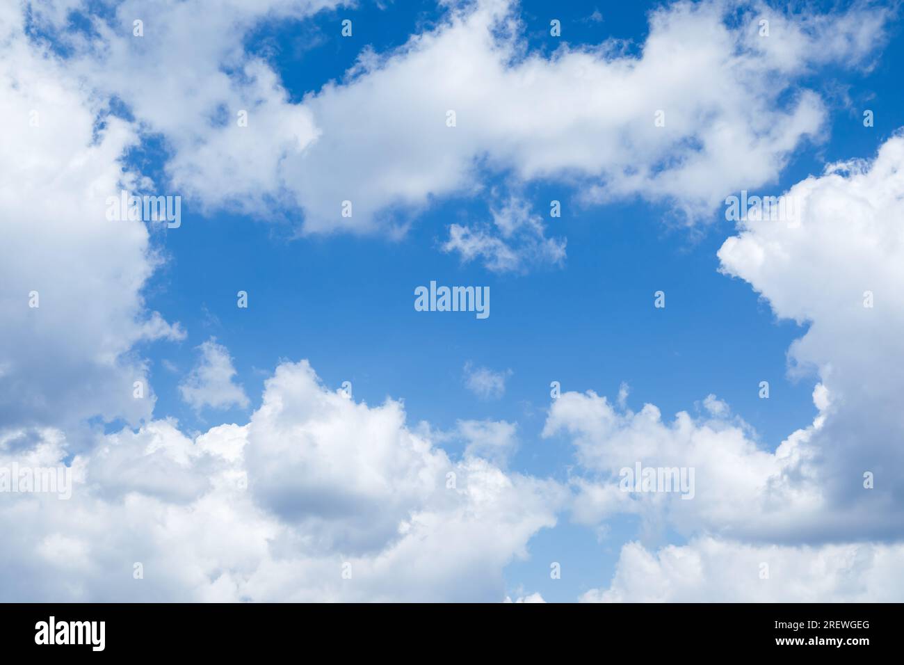 Sky clouds. Blue sky and white clouds background Stock Photo