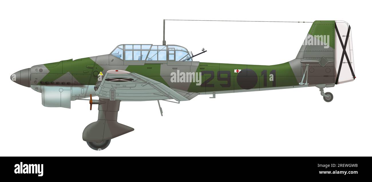 Junkers Ju 87B-1 (29○11) of the Stuka Kette of the Legion Condor, 1938 Stock Photo