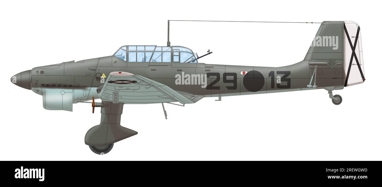 Junkers Ju 87B-1 (29○13) of the Stuka Kette of the Legion Condor, January 1939 Stock Photo