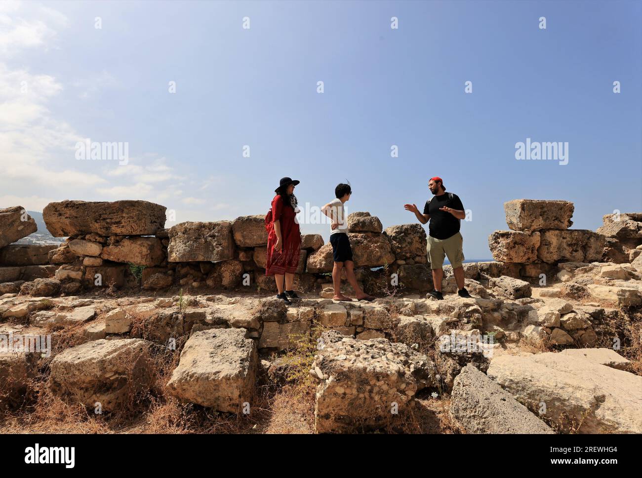 Beirut, Lebanon. 29th July, 2023. Tourists visit the Crusader Castle in Byblos, Lebanon, July 29, 2023. Lebanon's tourism season has exceeded all expectations, the National News Agency reported on Thursday, citing opinions of industry experts. Credit: Liu Zongya/Xinhua/Alamy Live News Stock Photo