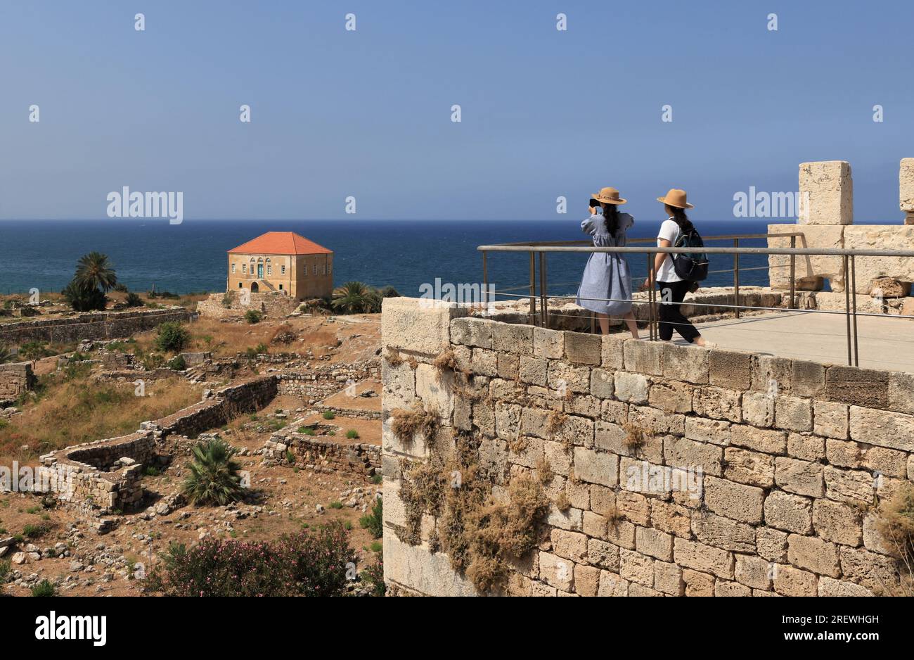 Beirut, Lebanon. 29th July, 2023. Tourists visit the Crusader Castle in Byblos, Lebanon, July 29, 2023. Lebanon's tourism season has exceeded all expectations, the National News Agency reported on Thursday, citing opinions of industry experts. Credit: Liu Zongya/Xinhua/Alamy Live News Stock Photo