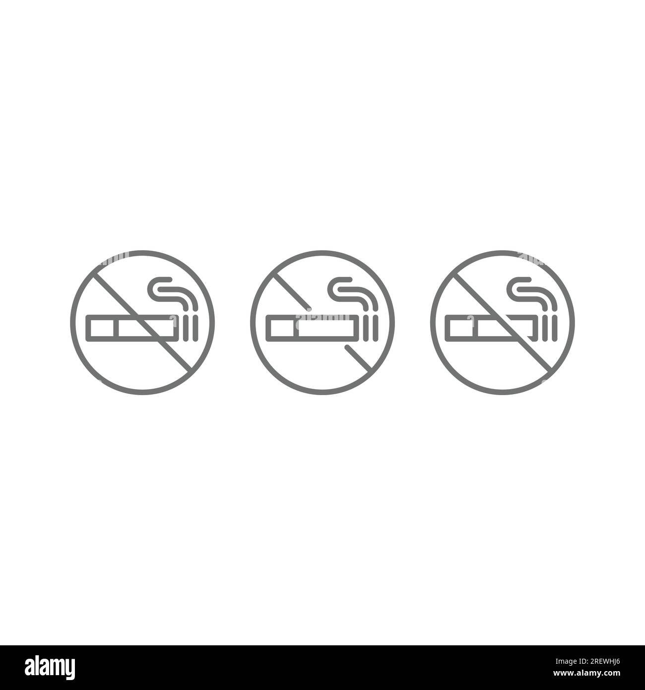 No smoking line prohibition vector sign. Smoking not allowed outline