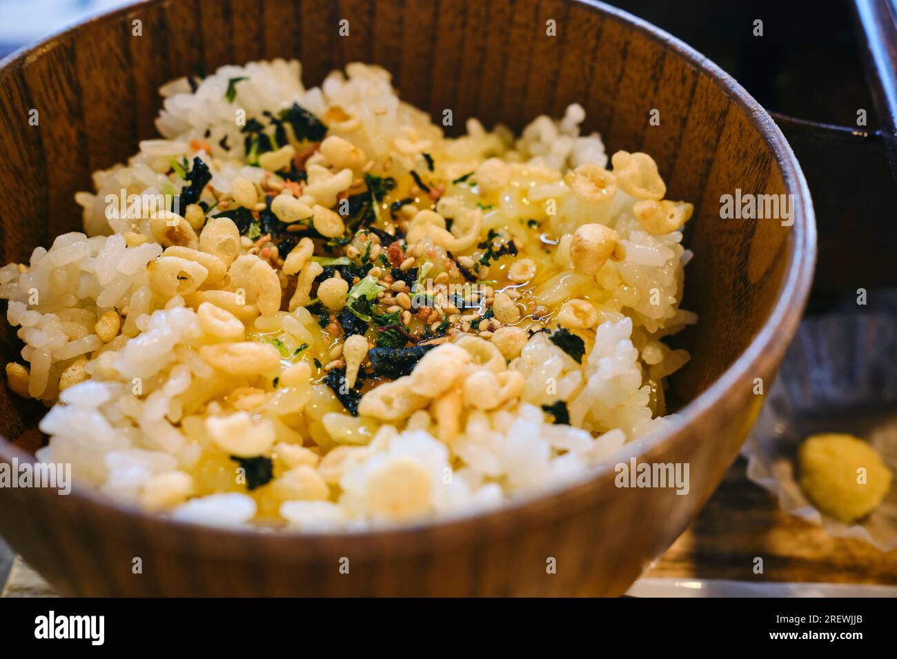 June 2023, Tamago kake gohan is a popular Japanese breakfast food consisting of cooked Japanese rice topped or mixed with raw egg and soy sauce Stock Photo