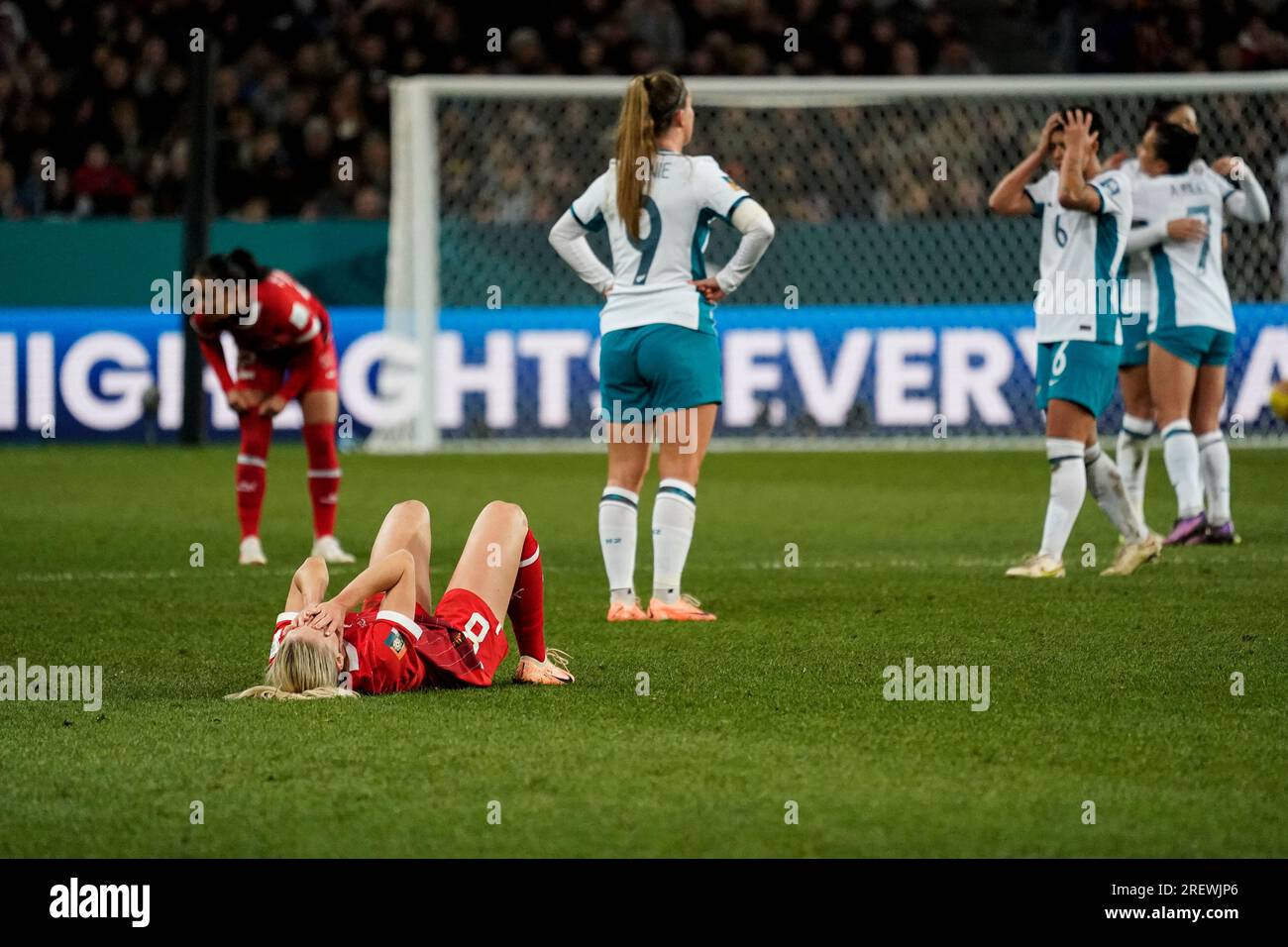Dunedin, New Zealand. 30th July 2023. FIFA Women’s World Cup 2023 Group A - Switzerland vs New Zealand. The host team New Zealand fail to advance to the knockout stages of the 2023 FIFA Women’s World Cup after goalless draw with Switzerland. Switzerland advance as the group winner. Dat Do/Alamy Live News. Stock Photo