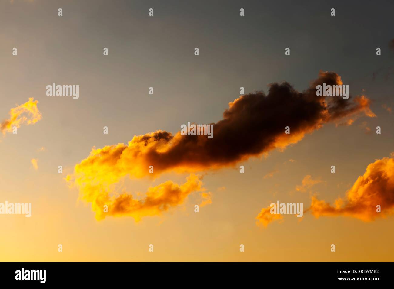 colorful yellow orange and other colors of the sky with clouds during ...