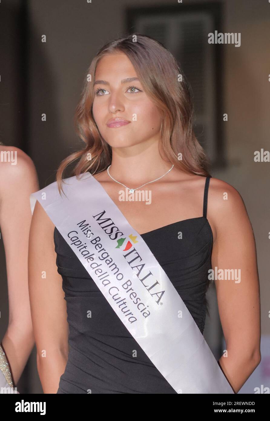 Sofisticata donna rispettabile in festa abito moderno e diadema Foto stock  - Alamy