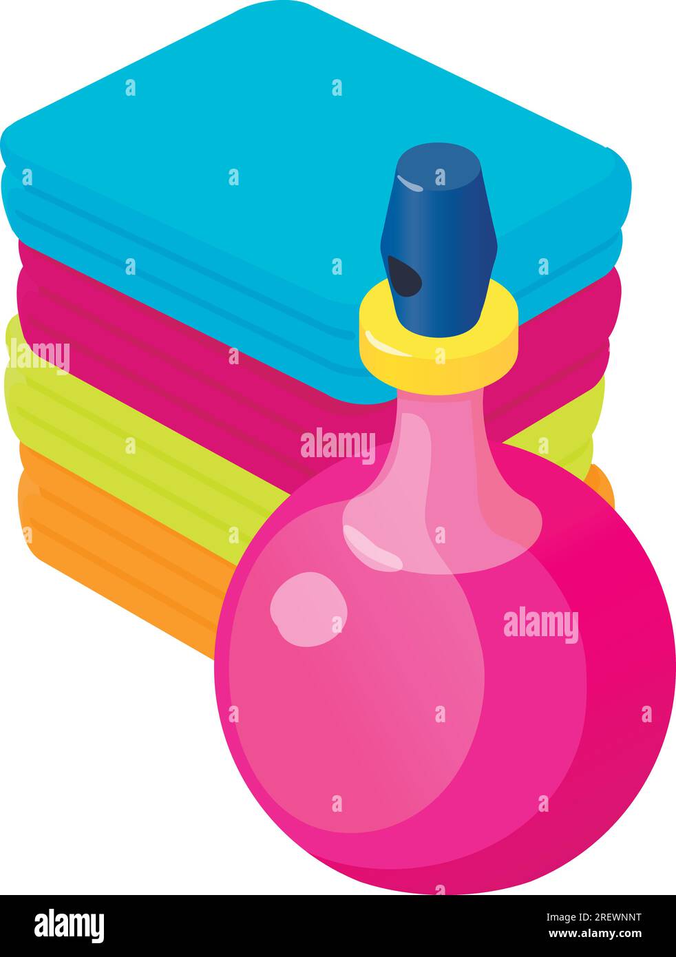 Clean clothes icon isometric vector. Stack of colour clothes and