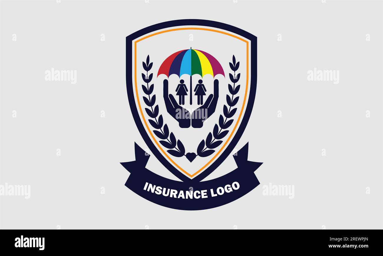 Family Insurance Logo concept. Vector illustration of a shield with a symbol of protection of a family. Stock Vector