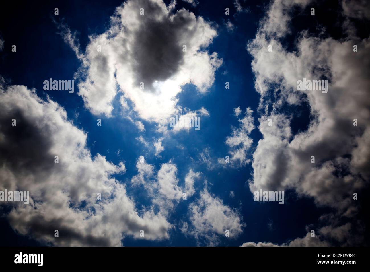sky with clouds in the sunny time of the day, cloudy weather in nature ...