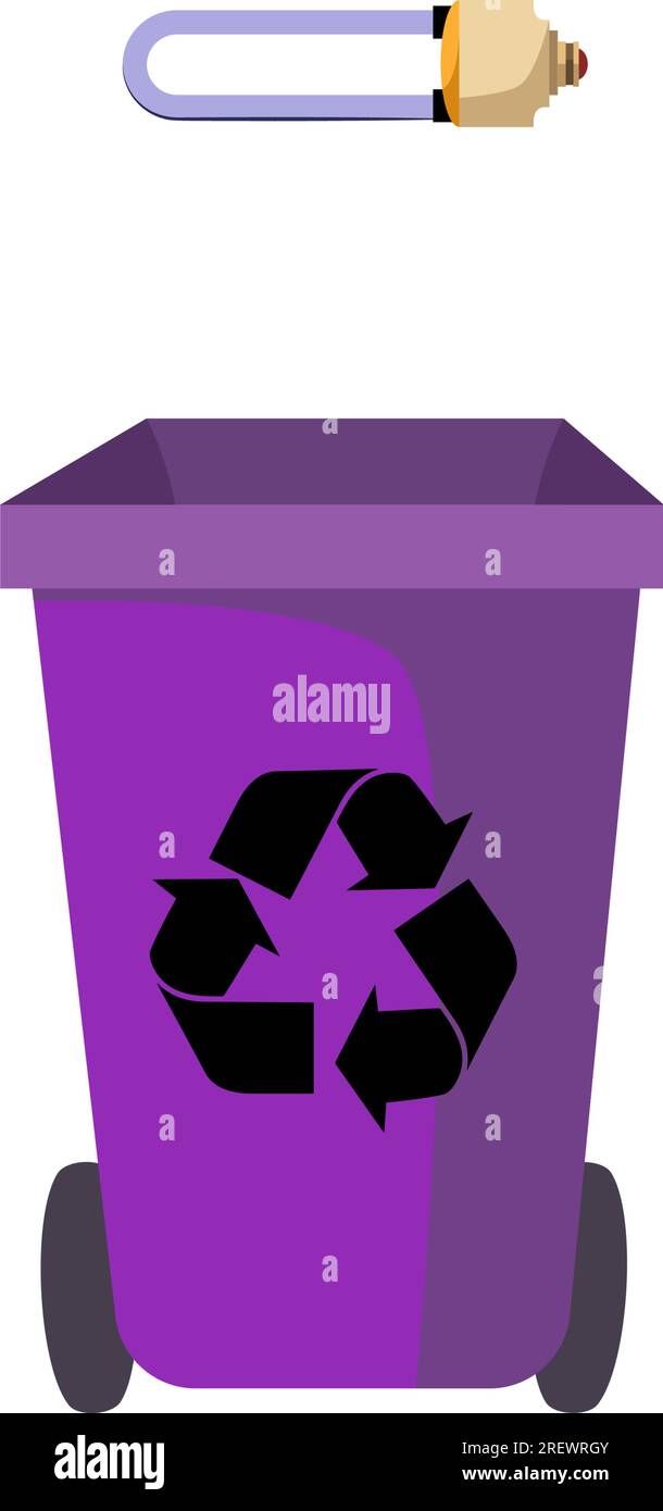 Violet waste bin and fluorescent lamp Stock Vector Image & Art Alamy
