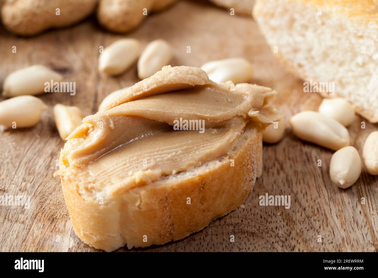 peanuts are used in the paste, peanut butter used to make bread