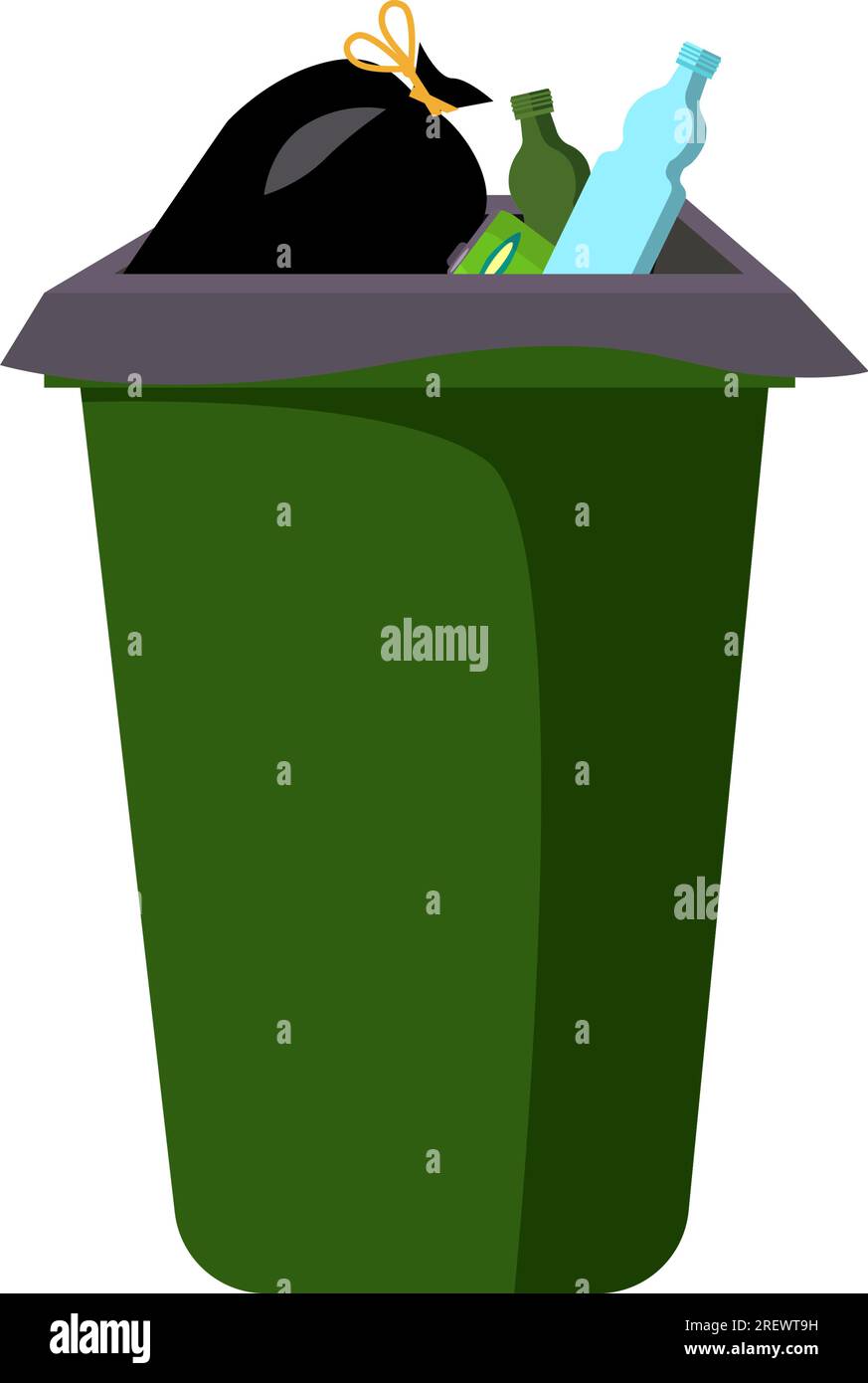 Green waste bin. Container with plastic bottles Stock Vector Image & Art Alamy