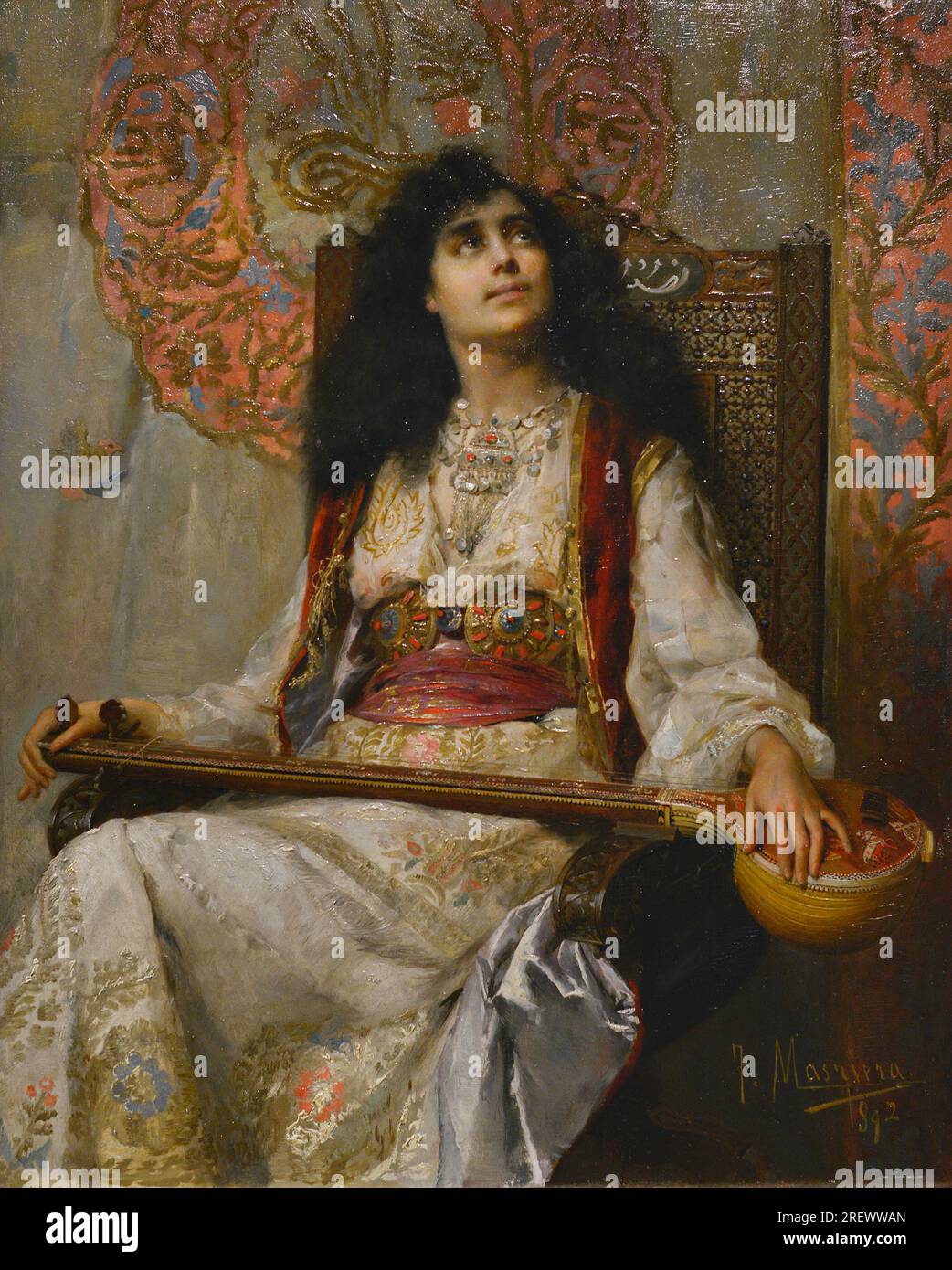 Francisco Masriera Manovens (1842-1902). Spanish painter. Oriental, 1892. Oil on canvas, 55 x 43 cm. Prado Museum. Madrid. Spain. Stock Photo
