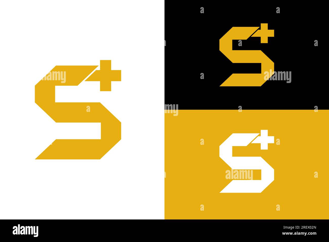 letter S plus luxury  logo design Stock Vector