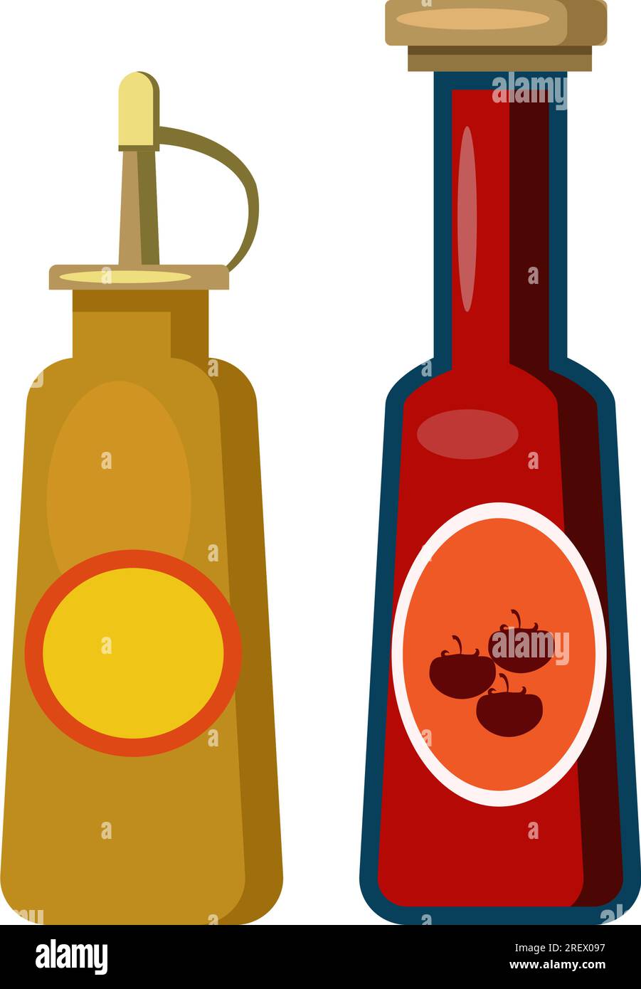 Ketchup and mustard bottles illustration Stock Vector Image & Art Alamy