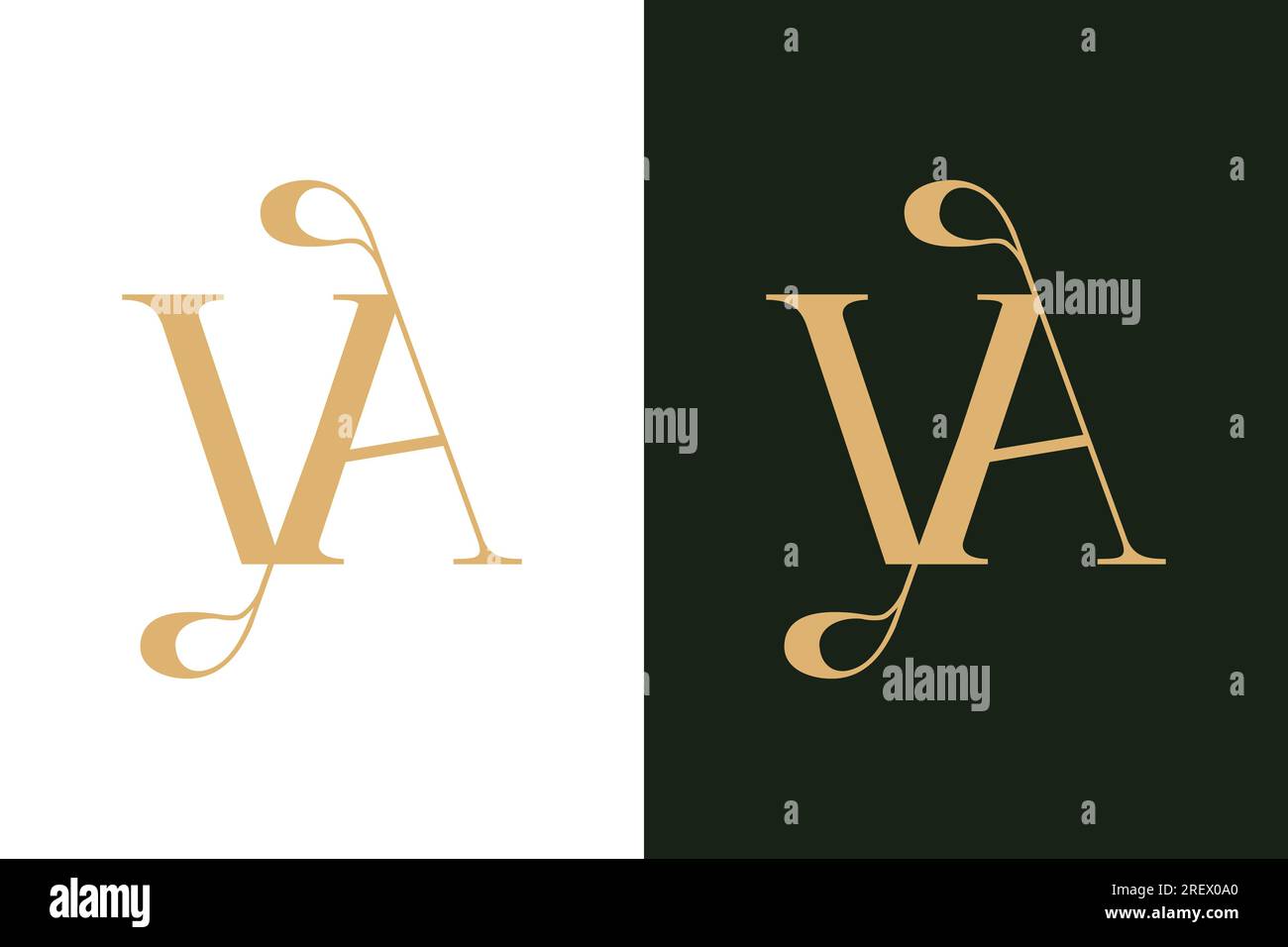 Letter VA luxury logo design Stock Vector