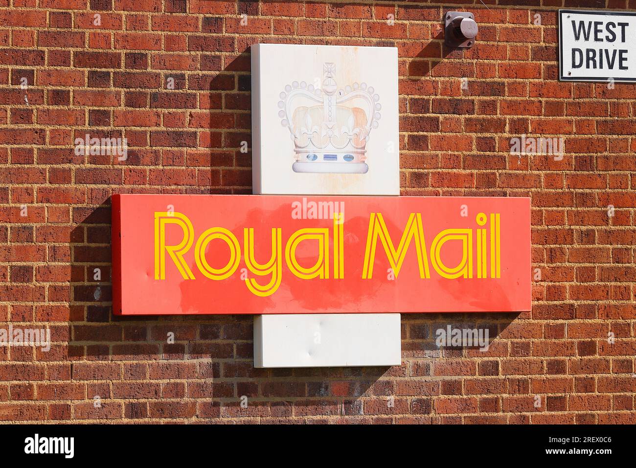 A Royal Mail sign outside of the sorting office in Hunslet,Leeds,West