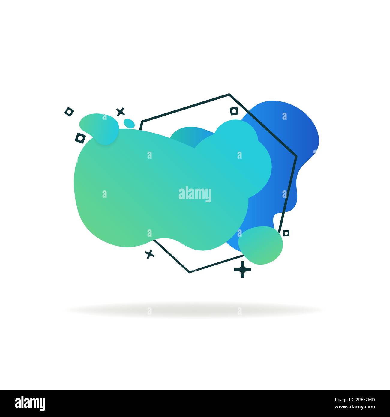Blue and green flowing liquid abstract elements Stock Vector