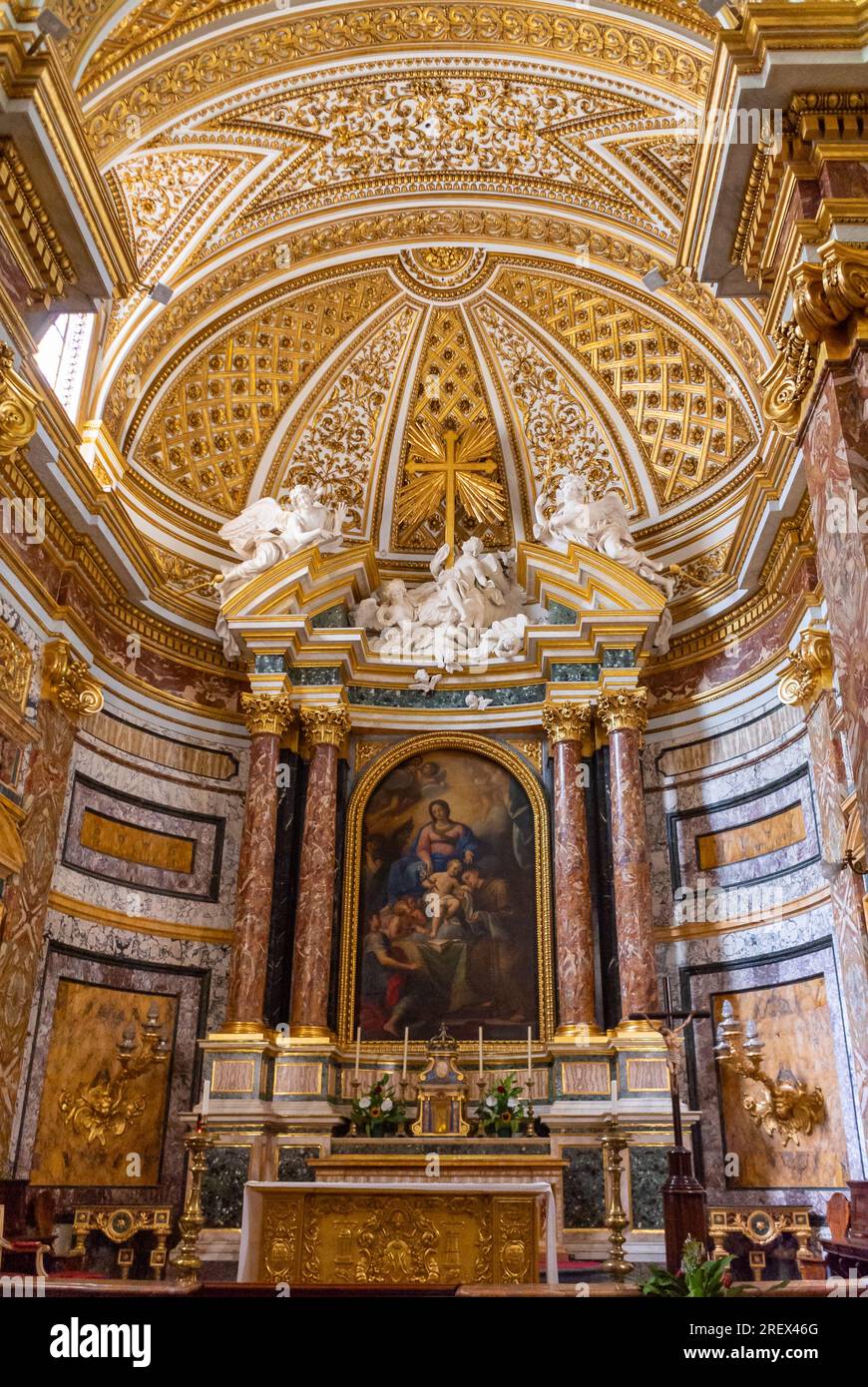 Rome, Lazio, Italy, The interior decoration of the church of saint anthony of the portuguese, (in Italian;  chiesa di sant'antonio dei portoghesi). Stock Photo