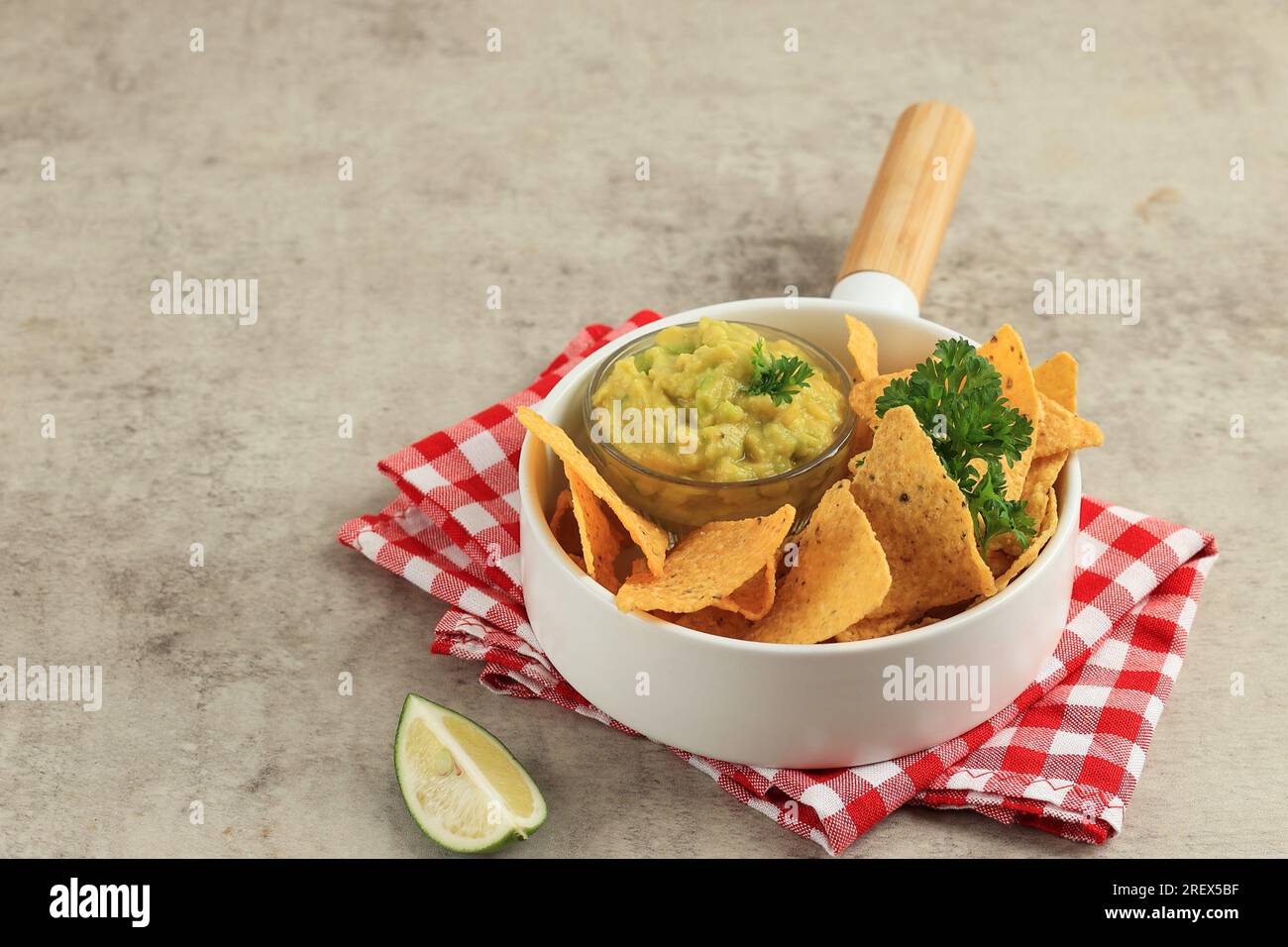 Mexican Nachos Tortilla Chips with Avocado Dips Guacamole Stock Photo ...
