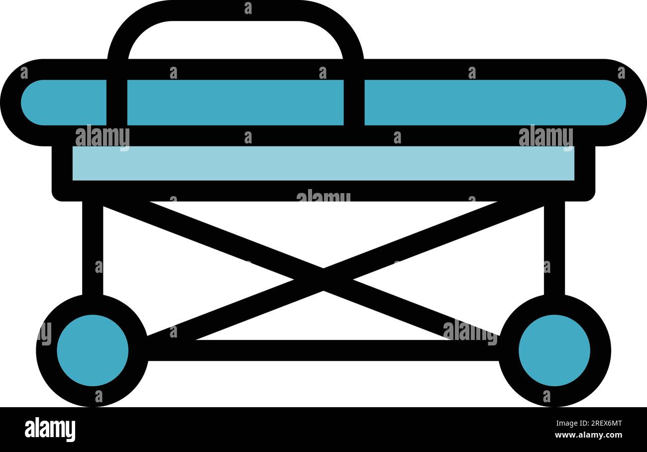 Cart hospital bed icon outline vector. Medical patient. Room clinic