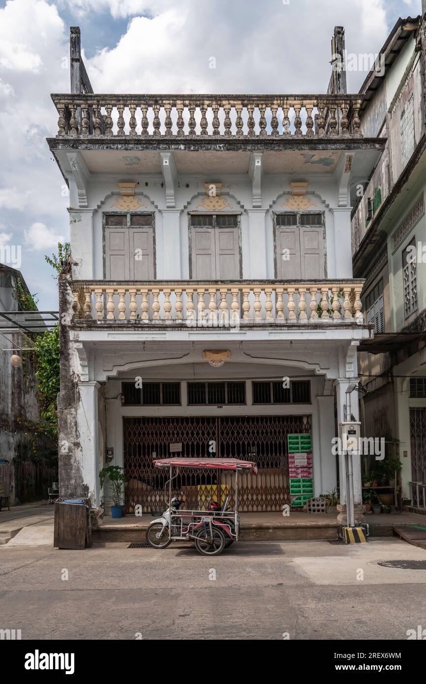 Authentic architecture of Thailand. Sino-Portuguese style building in ...