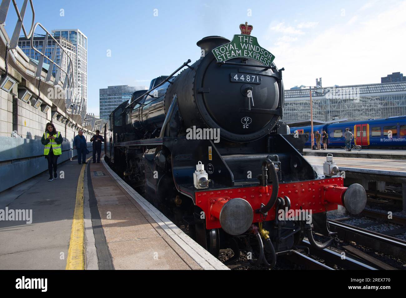 The Royal Windsor Steam Express train from London to Windsor Stock