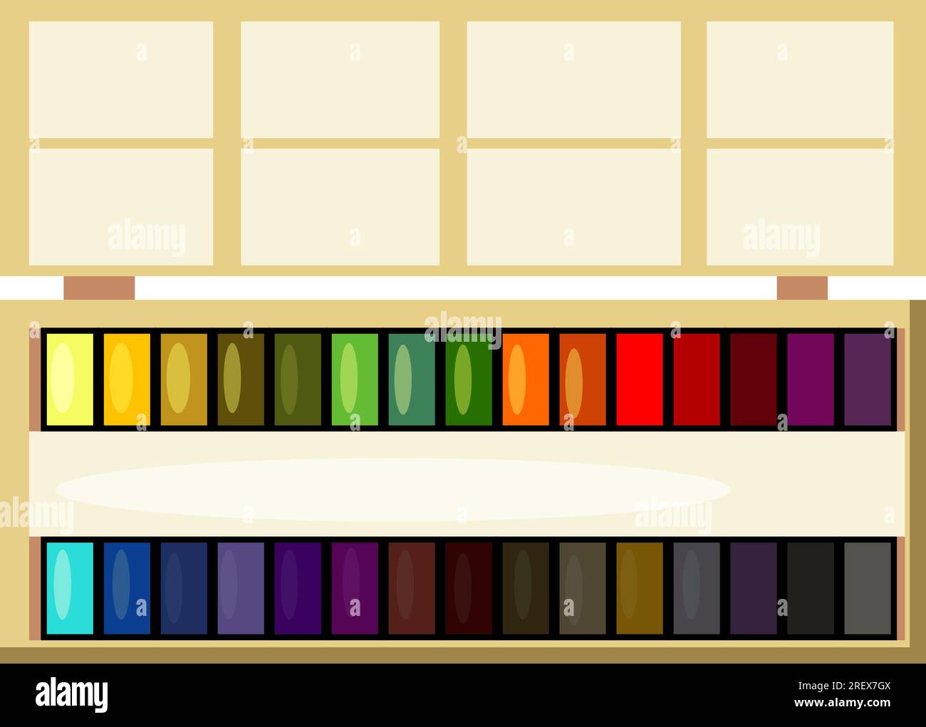 Watercolors box Stock Vector Images - Alamy