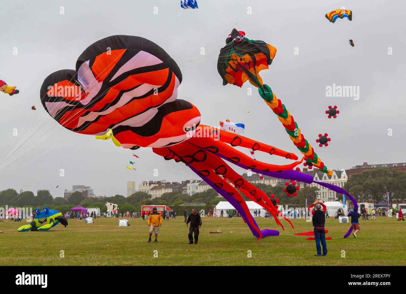 Portsmouth, Hampshire UK. 30th July 2023. Miserable grey and drizzly