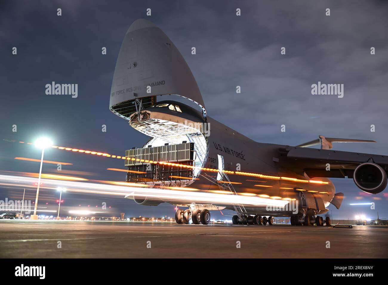 A U.S. Air Force C-5M Super Galaxy cargo in Lima, Peru, June 27, 2023. U.S. Air Force photo by Master Sgt. Corban Lundborg Stock Photo