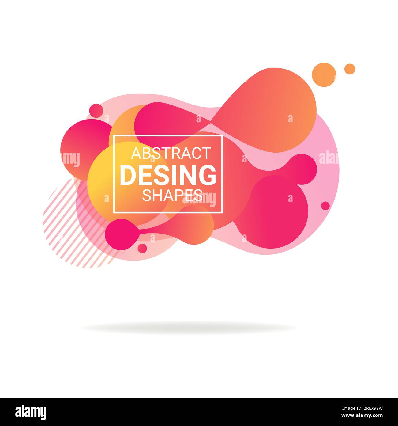 Modern pink abstract graphic elements with frame for text Stock Vector