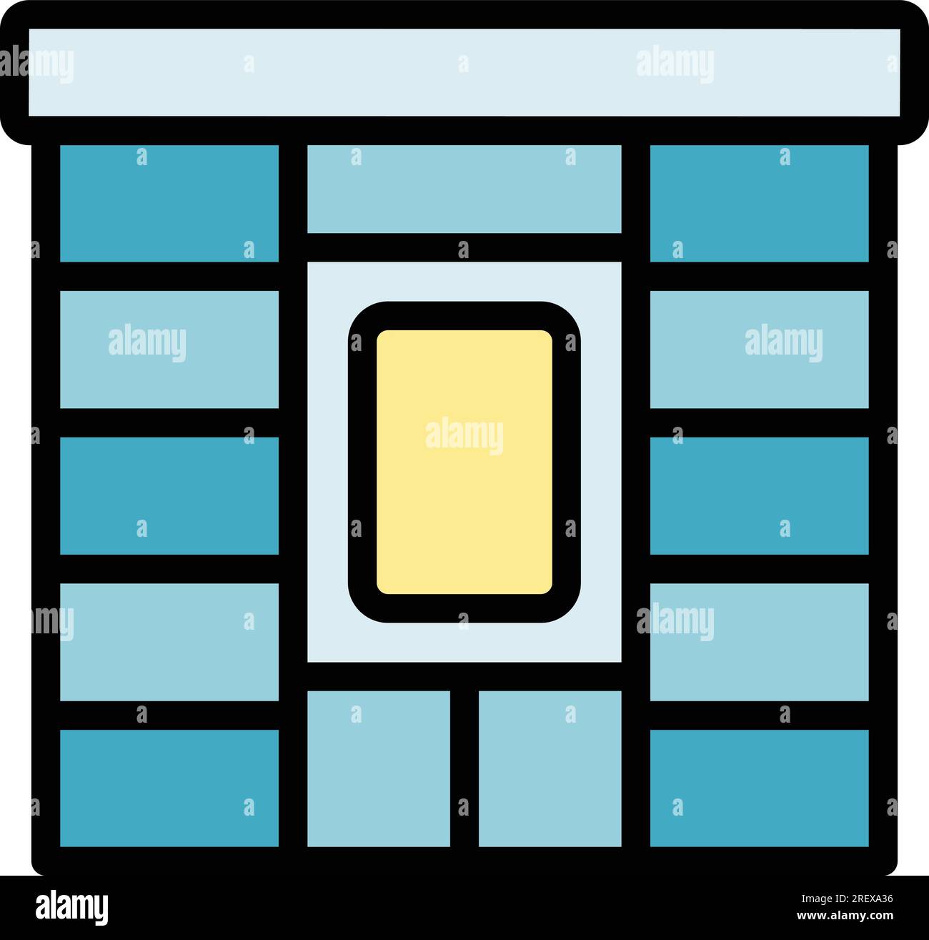 Street parcel locker icon outline vector. Express order. Delivery service color flat Stock Vector