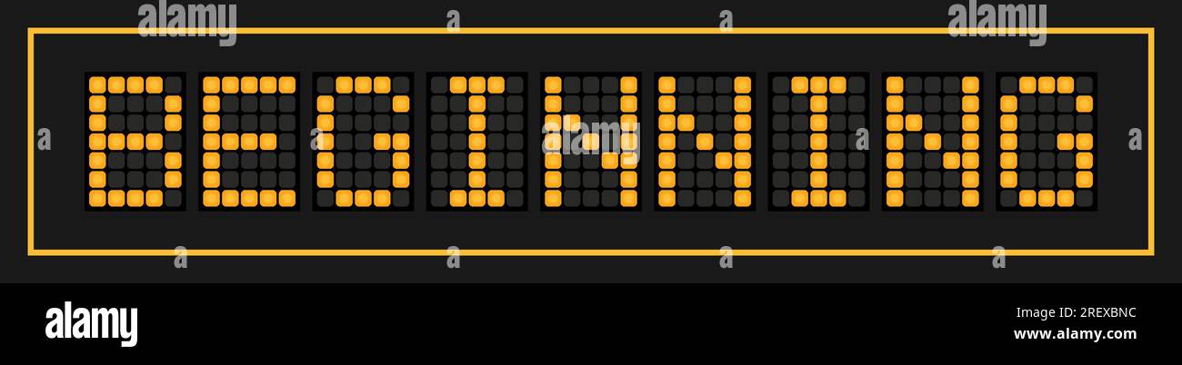 Orange color led banner in word beginning on black background Stock ...