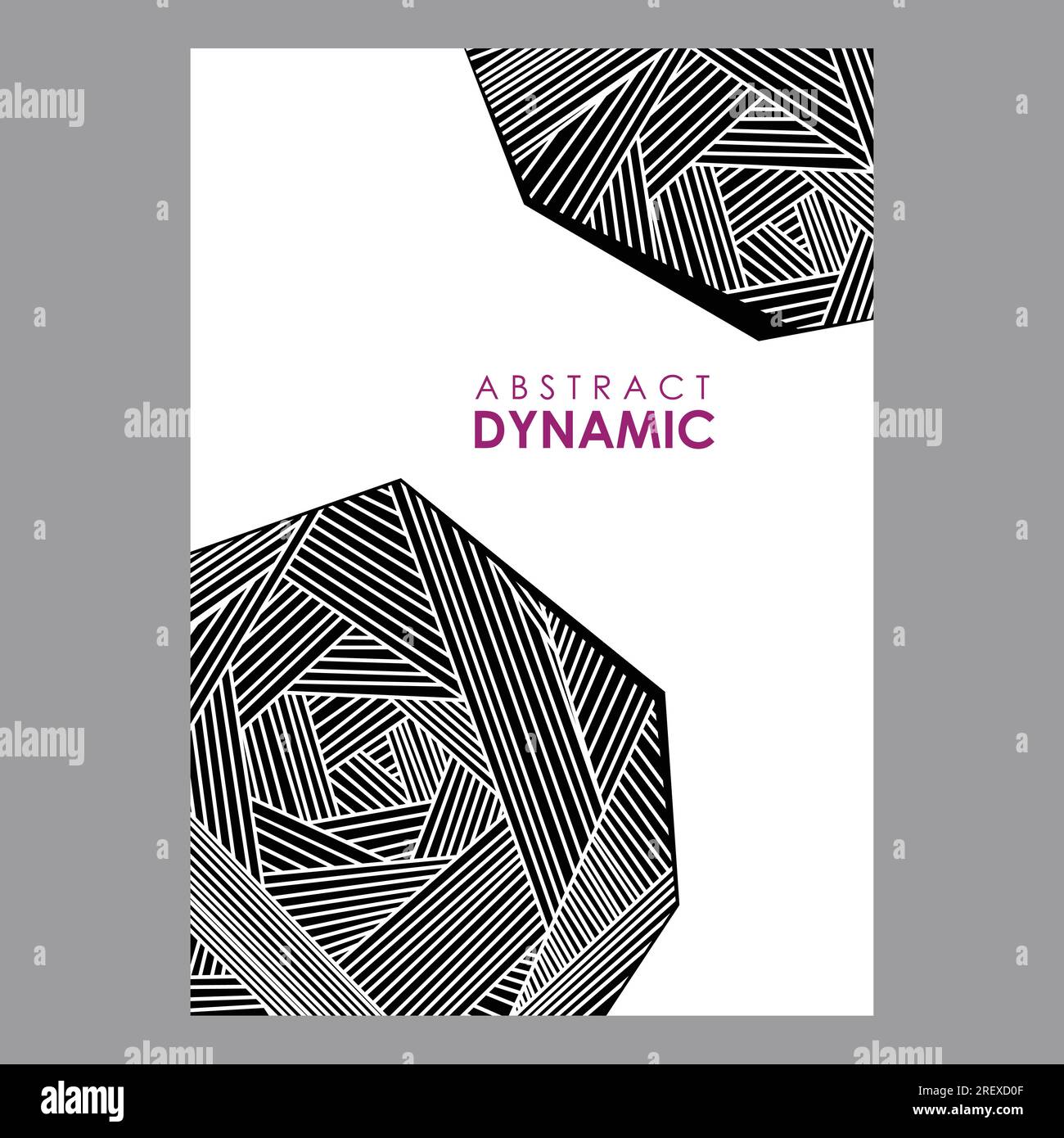 Abstract black and white background. Irregular geometric shapes Stock