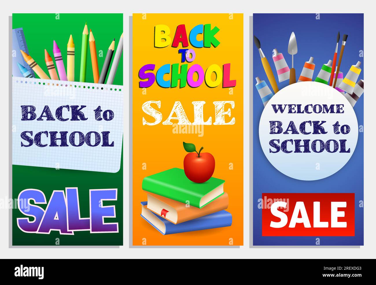 Back to school promo posters set Stock Vector Image & Art Alamy