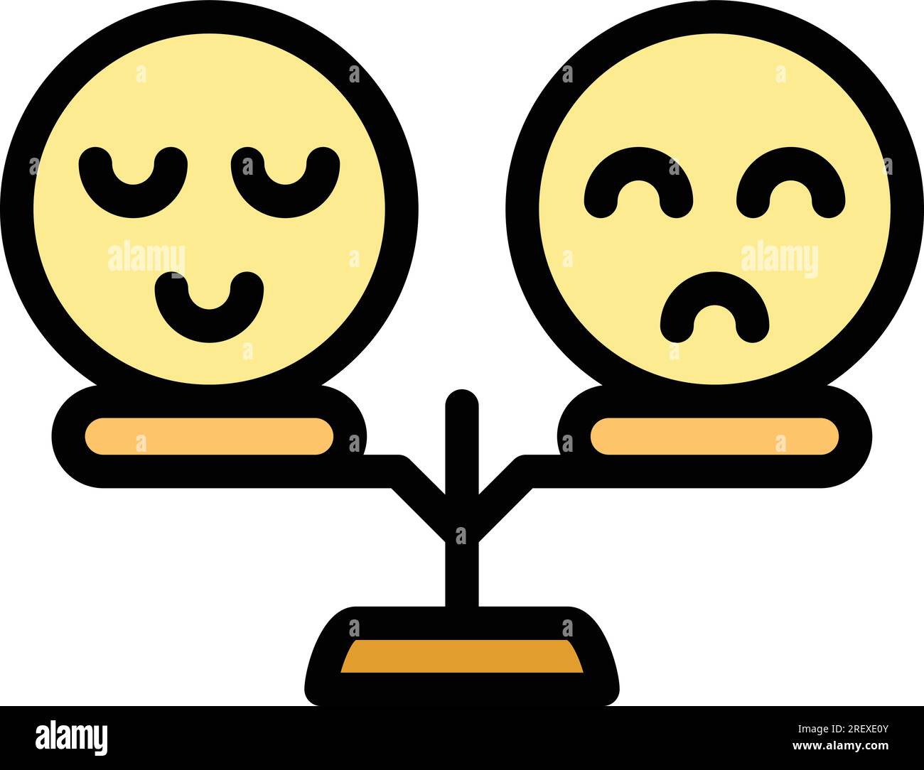 Satisfaction balance icon outline vector. Feedback emoji. Customer mood ...